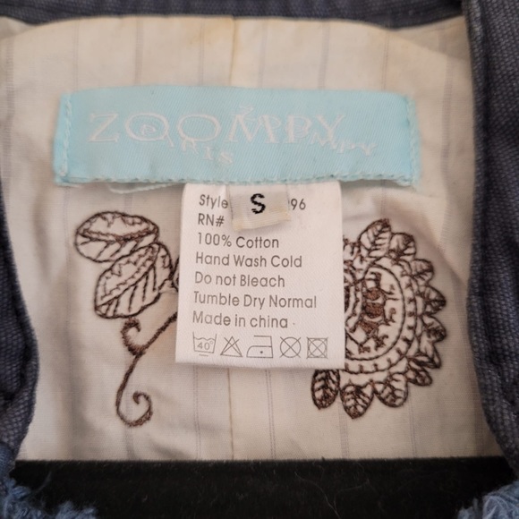 Blue long sleeve cropped jacket with details in size small - Picture 8 of 8